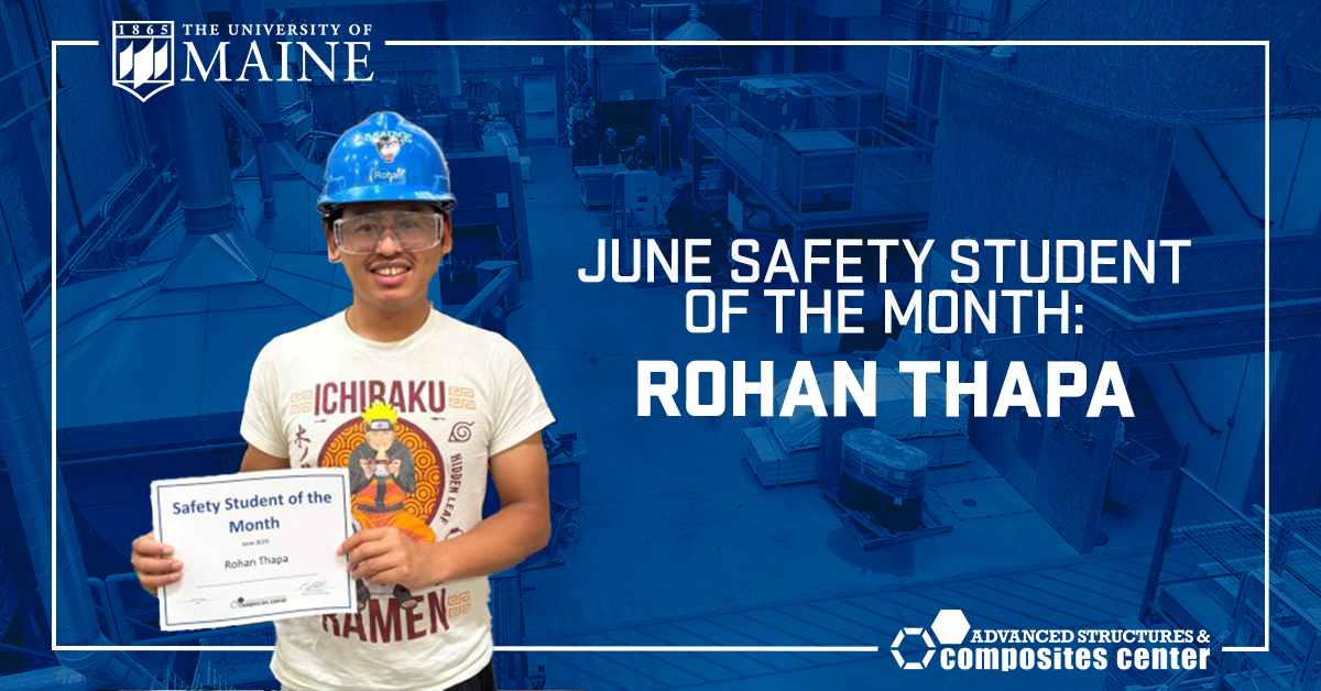 June Safety Student of the Month, Rohan Thapa