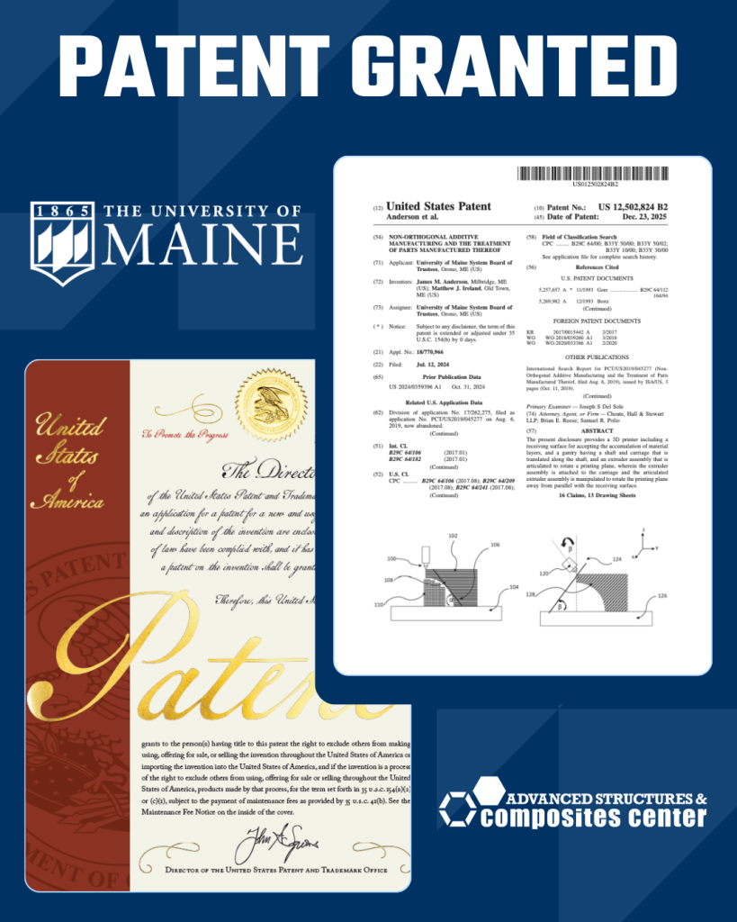 Visual patent announcement featuring patent cover.